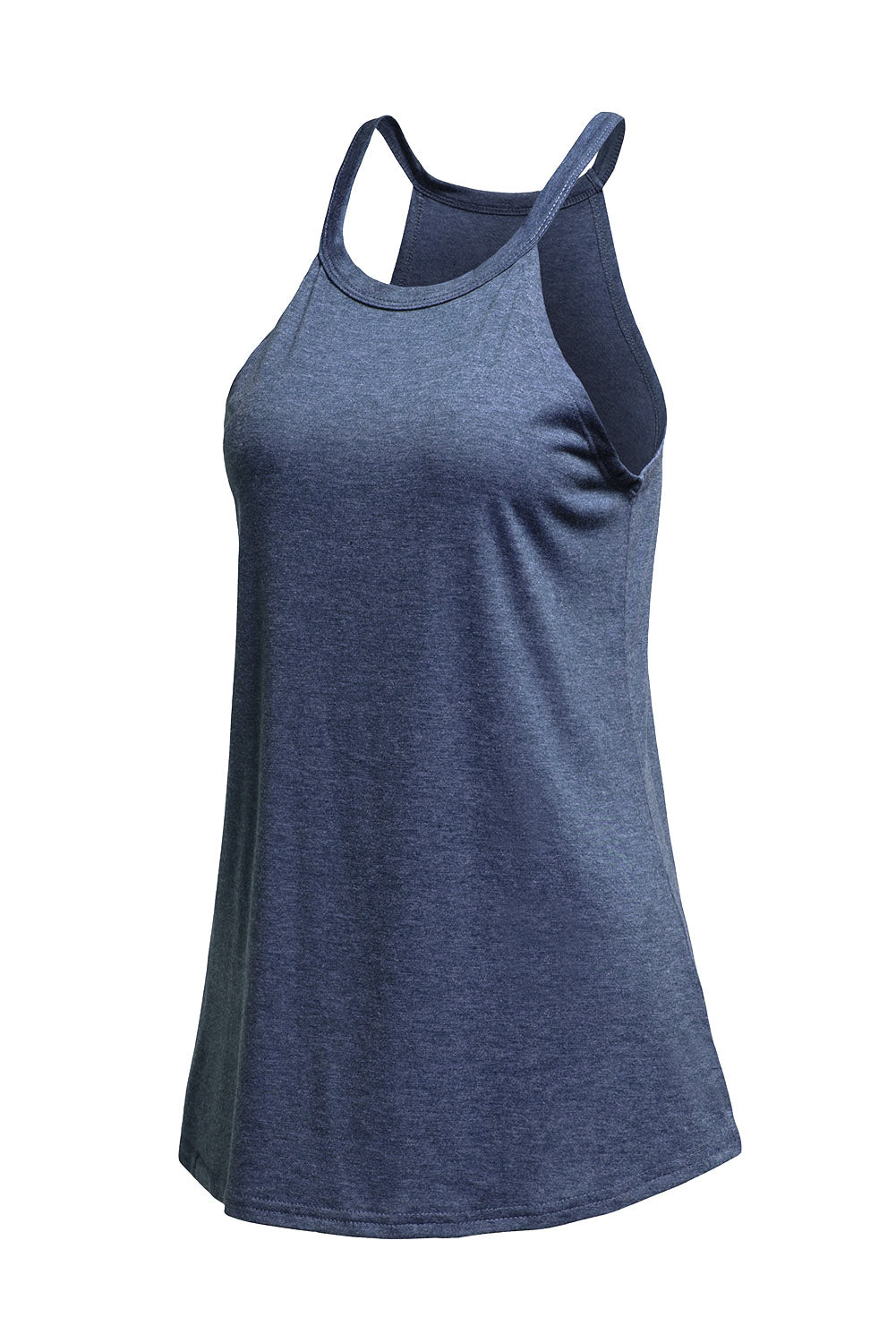 Casual Solid Color Crew Neck Tank Top