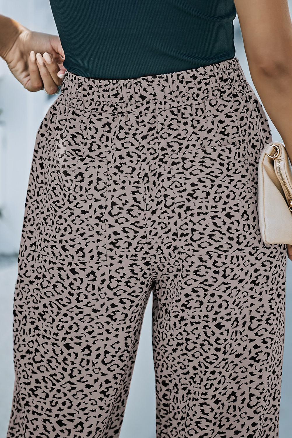 Casual Leopard Print Drawstring Joggers Pants