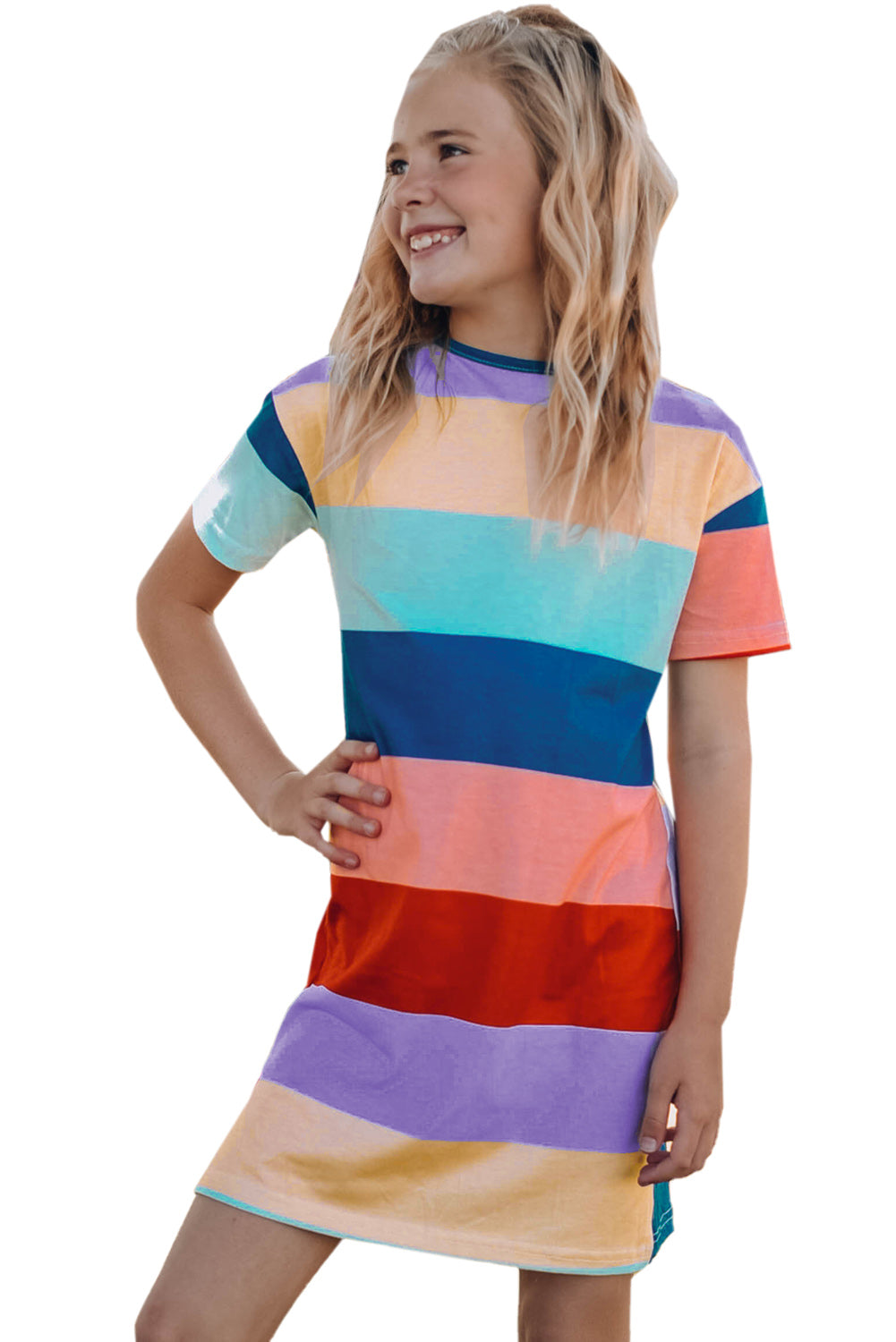 Multicolor Striped Colorblock Midi Dress Mommy & Me Dress