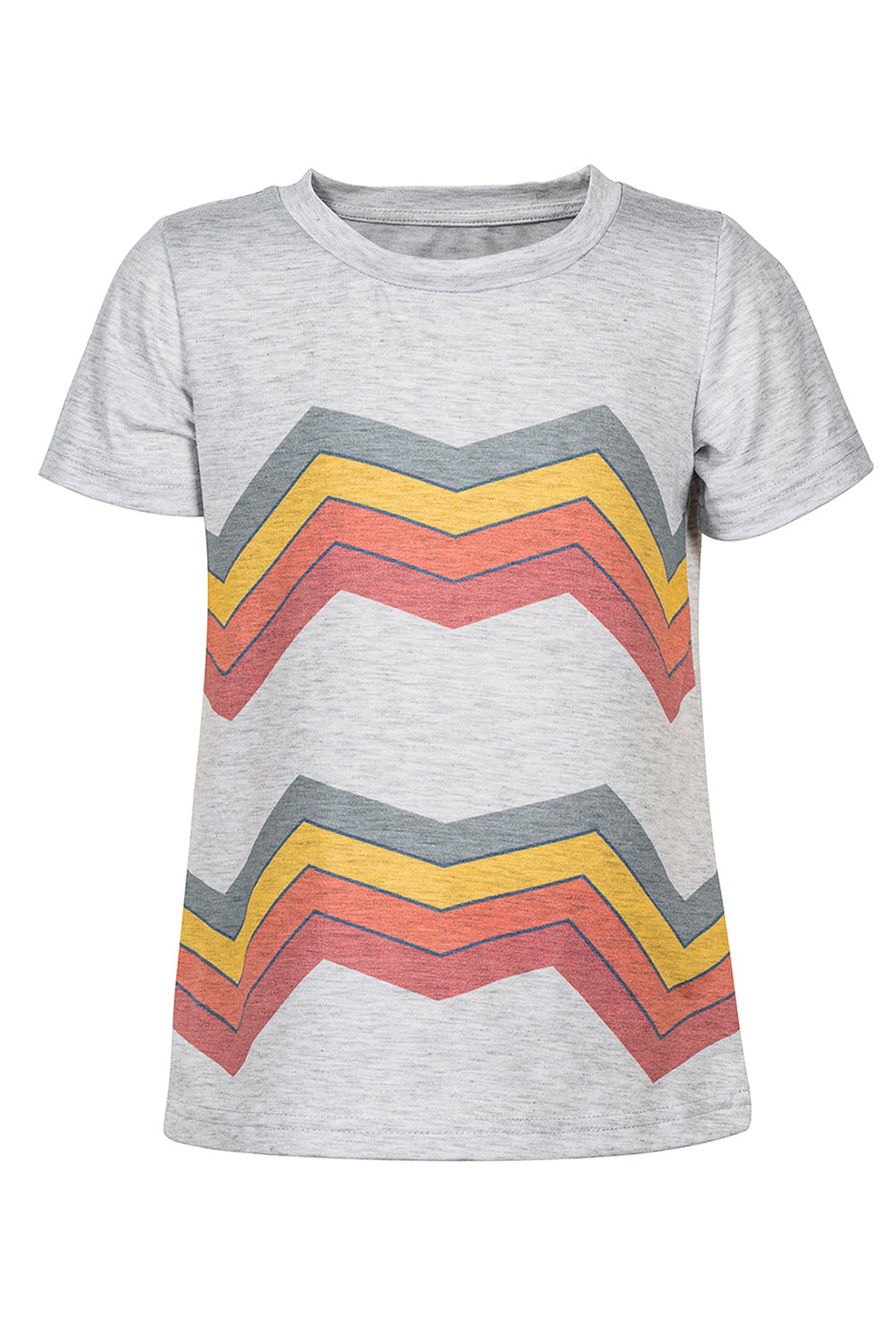 Colorful Wavy Stripes Print Short Sleeve Tee