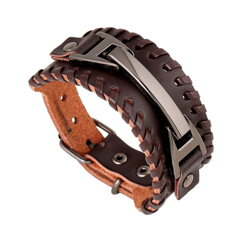 Genuine Leather Wing Bracelet Men Multilayer Bracelet Punk Wrap Bracelets for Women Vintage Jewelry Gift