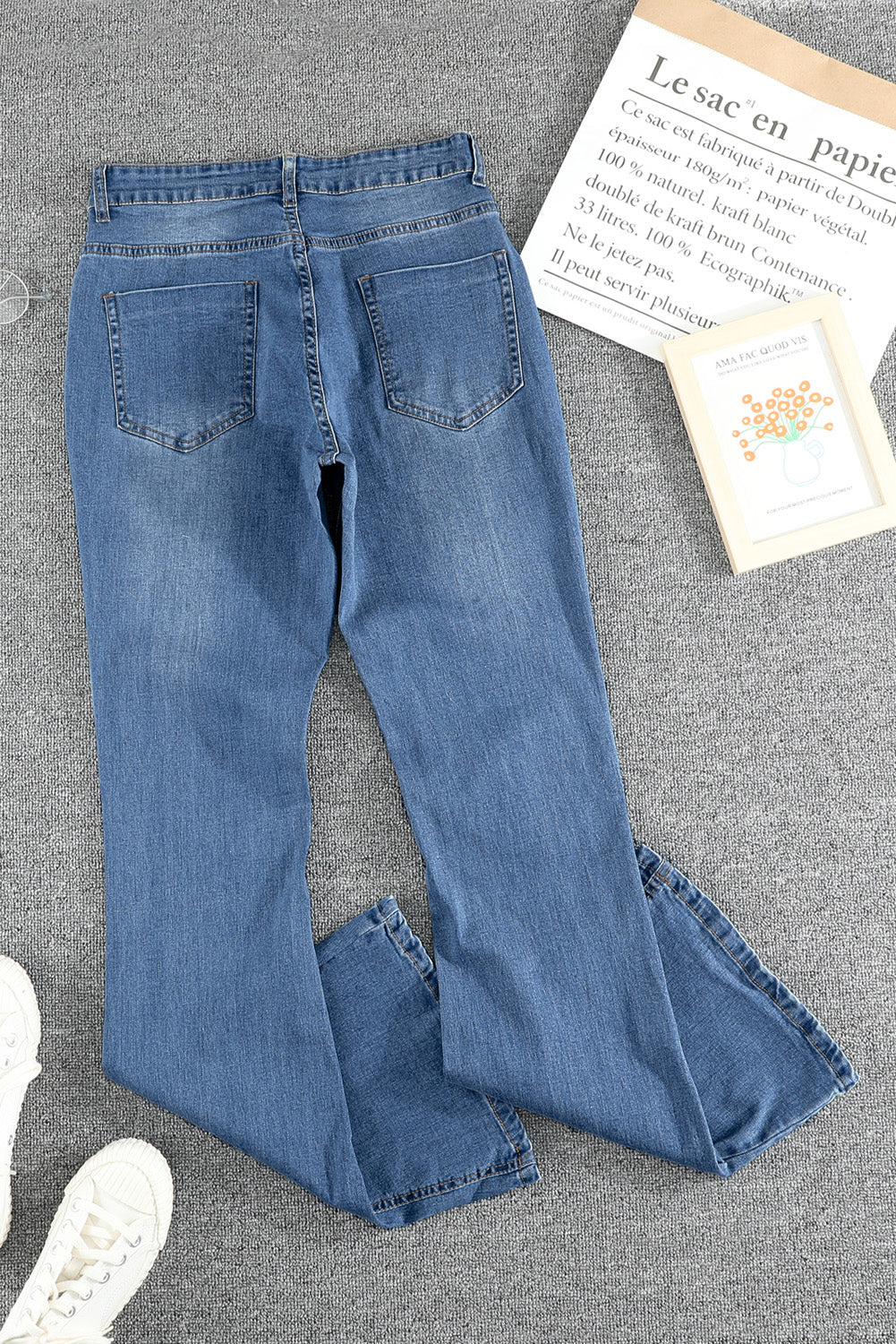 Vintage Washed Wide Leg Jeans