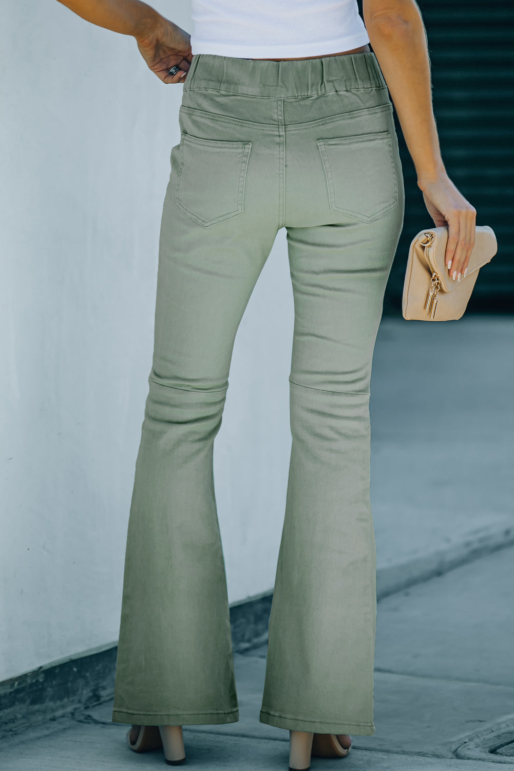 High Rise Bell Bottom Denim Pants