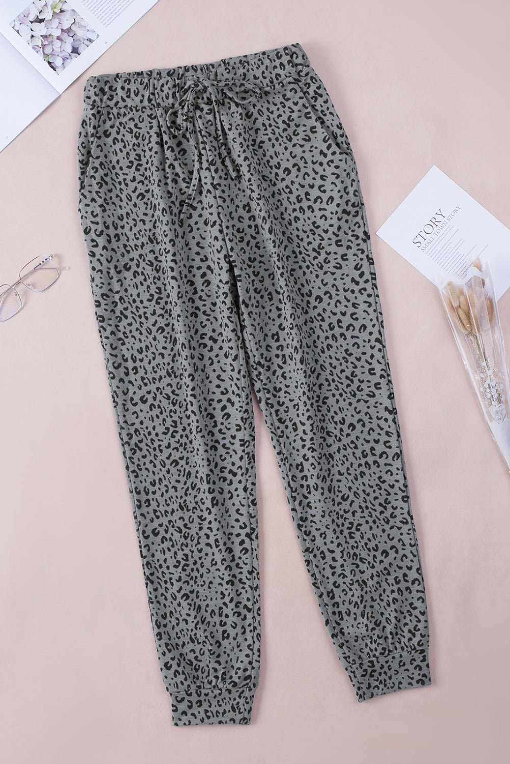 Leopard Pocket Breezy Drawstring Joggers