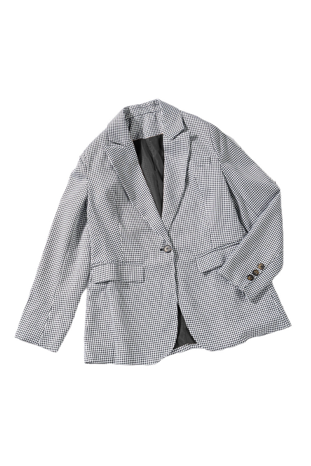 Casual Lapel Collar Plaid Blazer for Women