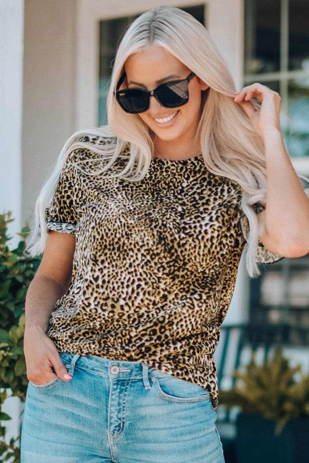 Cheetah Print Short Sleeve Blouse Mommy & Me Outfit