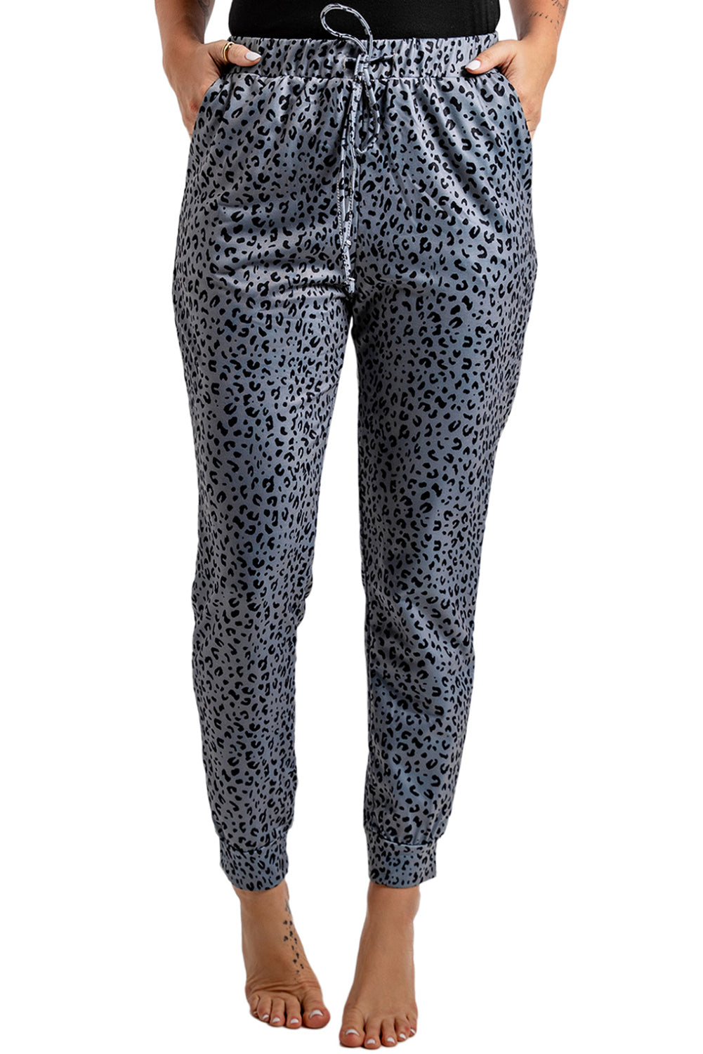 Leopard Pocket Breezy Drawstring Joggers